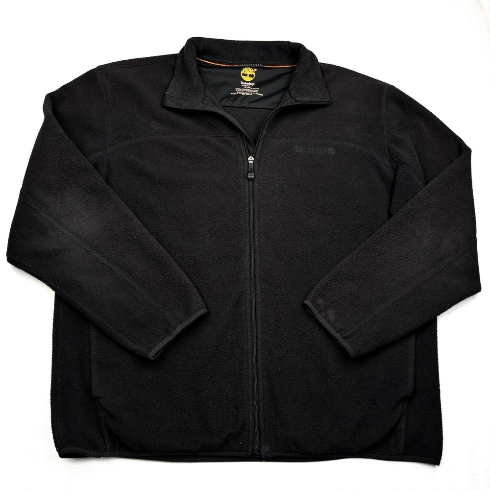 Timberland Mens XL Black Full Zip Polar Fleece Jacket Coat Sweater 581E128